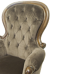 Кресло с мягкой обивкой из коричневого велюра на 4-х деревянных ножках Evelyn Classical Armchair варинант исполнения - 4 | Loft Concept в Москве