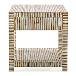 Тумбочка прикроватная Vancouver Bone Inlay Bedside Beige варинант исполнения - 3 | Loft Concept в Москве