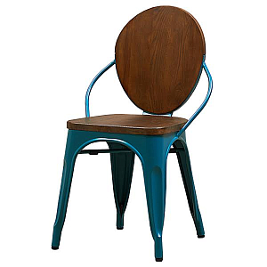 Стул Tolix chair Wooden Turquoise
