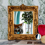 Зеркало настенное золотое с резным орнаментом Classic Ornament Mirror варинант исполнения - 2 | Loft Concept в Москве