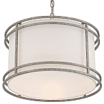 Подвесной светильник в виде барабана с тканевым абажуром и металлическим каркасом Warm Glow варинант исполнения - 2 | Loft Concept в Москве