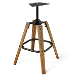 Барный стул со спинкой и подлокотниками на 4-х деревянных ножках Douglas Rhombus Серый Велюр варинант исполнения - 5 | Loft Concept в Москве