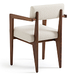 Кресло обеденное Alcove White Boucle из массива ореха варинант исполнения - 4 | Loft Concept в Москве