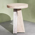 Дизайнерский журнальный стол с круглой каменной столешницей Utezu варинант исполнения - 1 | Loft Concept в Москве