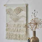 Панно из шерсти и хлопка с узором Beige Calista Serene варинант исполнения - 5 | Loft Concept в Москве