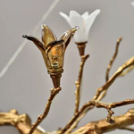 Люстра в виде золотой ветки с цветами Glass Flower Pendant Light варинант исполнения - 1 | Loft Concept в Москве