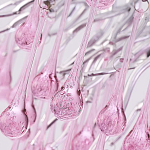 Люстра овальная с розовыми стеклянными подвесками в форме капель FAIRYTREE Light варинант исполнения - 1 | Loft Concept в Москве