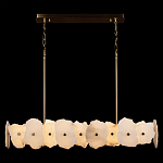 Люстра подвесная линейная с текстурированными мраморными элементами Marble square варинант исполнения - 2 | Loft Concept в Москве