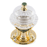 Икорница с декором "Три рыбки" с гравировкой и натуральным камнем Нефрит Decorative Cavair Dishes варинант исполнения - 3 | Loft Concept в Москве