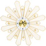 Часы настенные из металла в виде солнца с белым циферблатом Mirror Tower Clock варинант исполнения - 1 | Loft Concept в Москве