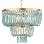 Круглая трехъярусная люстра с подвесками в виде круглых стеклянных бусин Blue Beads Chandelier варинант исполнения - 2 | Loft Concept в Москве