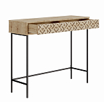 Консоль напольная деревянная с выдвижным ящиком с резным орнаментом HEATON CONSOLE OAK варинант исполнения - 1 | Loft Concept в Москве