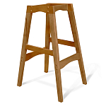 Барный стул со спинкой и подлокотниками на 4-х деревянных ножках Серый Велюр Ava Charm варинант исполнения - 4 | Loft Concept в Москве