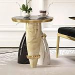 Дизайнерский журнальный стол круглый на 3-х фигурных ножках Cuzadit варинант исполнения - 2 | Loft Concept в Москве