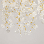 Люстра подвесная золотого цвета с декоративными ветвями и прозрачными рельефными подвесками FAIRYTREE Light варинант исполнения - 8 | Loft Concept в Москве