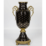 Ваза черного цвета из фарфора с золотистым узором и бронзовыми элементами Eden Garden porcelain and bronze варинант исполнения - 7 | Loft Concept в Москве