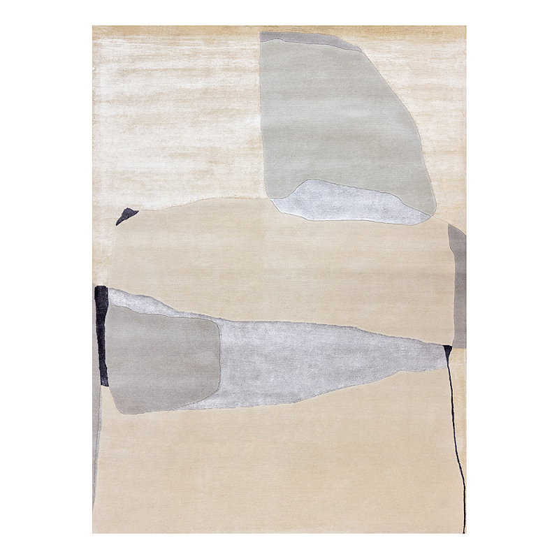 Ковер шелк Manhattan Wool Silk Carpet VI Серый Бежевый в Москве | Loft Concept 