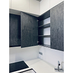 Угловой кухонный гарнитур Жемчужный белый Серый Clarke Kitchen Set White Grey варинант исполнения - 11 | Loft Concept в Москве