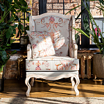 Кресло из массива бука серое с растительным орнаментом Raffael Floral Grey Armchair варинант исполнения - 11 | Loft Concept в Москве