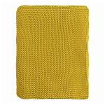 Плед из хлопка жемчужной вязки горчичного цвета Waffle Comfort варинант исполнения - 4 | Loft Concept в Москве