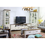 ТВ-тумба в стиле прованс из массива дерева Montmartre Wooden Provence TV Stand варинант исполнения - 3 | Loft Concept в Москве