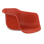 Стул пластиковый красного цвета на колесиках с подъемно-поворотным механизмом Eames Red варинант исполнения - 2 | Loft Concept в Москве