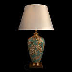 Настольная лампа бирюзовая с цветочным принтом Turquoise Flight варинант исполнения - 2 | Loft Concept в Москве