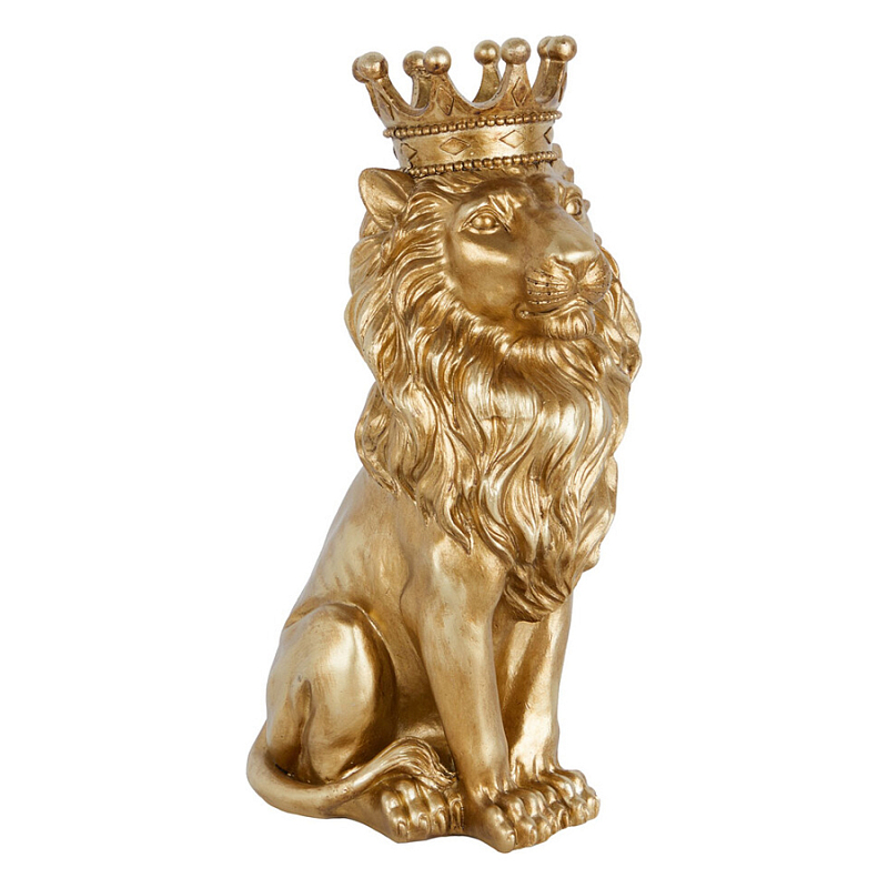 Статуэтка лев с детализированной гривой и изящной короной Lion Crown Золотой Статуэтка лев с детализированной гривой и изящной короной Lion Crown Золотой в Москве | Loft Concept