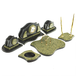 Настольный письменный набор из змеевика из 7-ми элементов Successful Leader варинант исполнения - 2 | Loft Concept в Москве