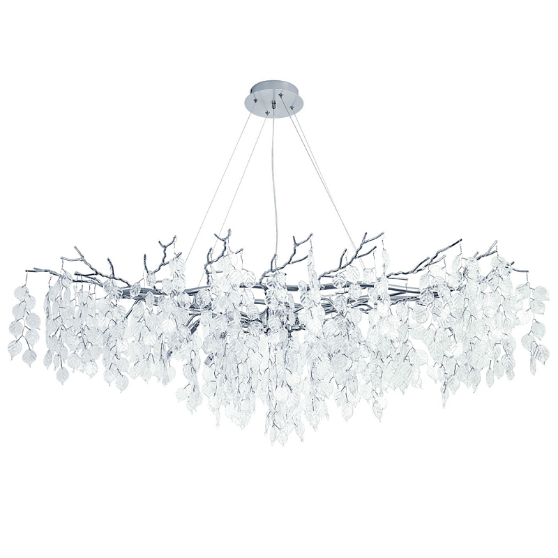        Fairytree Leaves Linear Silver Chandelier 12     | Loft Concept 