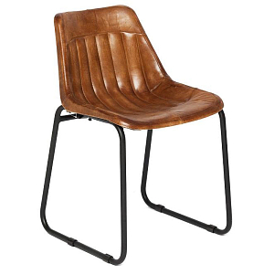 Стул из кожи буйвола Industrial leather dining chair
