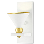 Бра с бело-золотыми плафоном в форме конуса Light Source варинант исполнения - 4 | Loft Concept в Москве