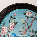 Стул из массива бука бирюзовый с изображением птиц в саду Turquoise Chinoiserie Bird Chair варинант исполнения - 3 | Loft Concept в Москве