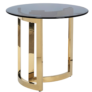 Столик журнальный золотой с темным стеклом Tastiness