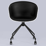 Офисное кресло из пластика с мягким сиденьем Eggshell Black варинант исполнения - 4 | Loft Concept в Москве