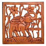 Панно из дерева слов и цветы Panel With Animals варинант исполнения - 1 | Loft Concept в Москве