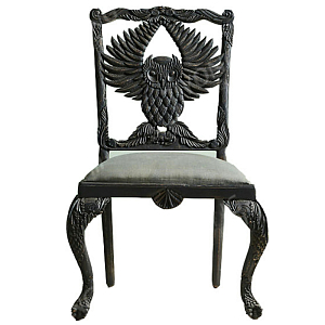 Стул Handcarved Menagerie Owl Dining Chair Черный