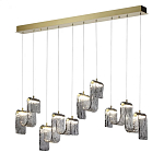 Подвесной светильник линейный с плафонами волнистой формы из фактурного стекла Big Wave варинант исполнения - 3 | Loft Concept в Москве