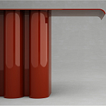 Консоль красная с цилиндрическим основанием Giorgio варинант исполнения - 2 | Loft Concept в Москве