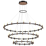 Люстра подвесная с тремя круглыми ярусами и цилиндрическими плафонами Arnaut Light варинант исполнения - 4 | Loft Concept в Москве