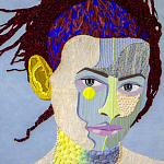 Картина с вышивкой Портрет wall panel People with the yellow ear 2 варинант исполнения - 2 | Loft Concept в Москве