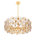 Люстра круглая золотого цвета с круглыми хрустальным элементами Solyria варинант исполнения - 6 | Loft Concept в Москве