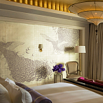 Обои ручная роспись в стиле Арт-деко Whistler Peacocks Special Colourway on 12 Carat White Gold gilded silk варинант исполнения - 1 | Loft Concept в Москве