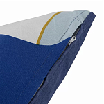 Подушка декоративная хлопковая синего цвета с абстрактным принтом Elysian Flow Azure варинант исполнения - 4 | Loft Concept в Москве