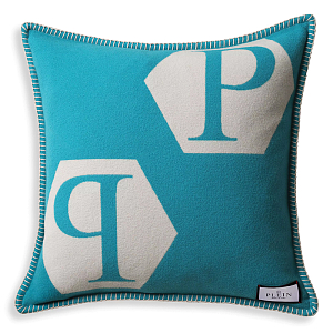 Подушка Philipp Plein Cushion Cashmere PP Logo 65 x 65 Blue