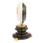 Часы настольные бронзовые из натуральных камней Мрамор и Змеевик Stone Clock варинант исполнения - 6 | Loft Concept в Москве