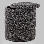 Пуф Three Gray в ткани букле серого цвета варинант исполнения - 2 | Loft Concept в Москве