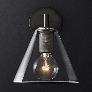 Бра RH Utilitaire Funnel Shade Single Sconce Black