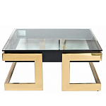 Стол журнальный квадратный с стеклянной столешницей Alonso Glass варинант исполнения - 1 | Loft Concept в Москве