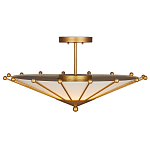 Потолочный светильник в форме конуса с каркасом золотого цвета и тканевым абажуром Inspiration in Light варинант исполнения - 3 | Loft Concept в Москве